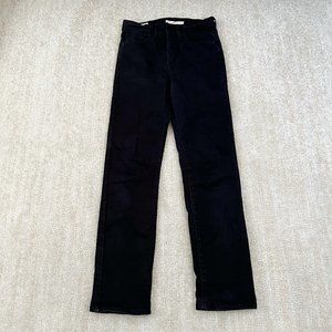 Levi's Premium 724 High Rise Straight Jeans 27 Black